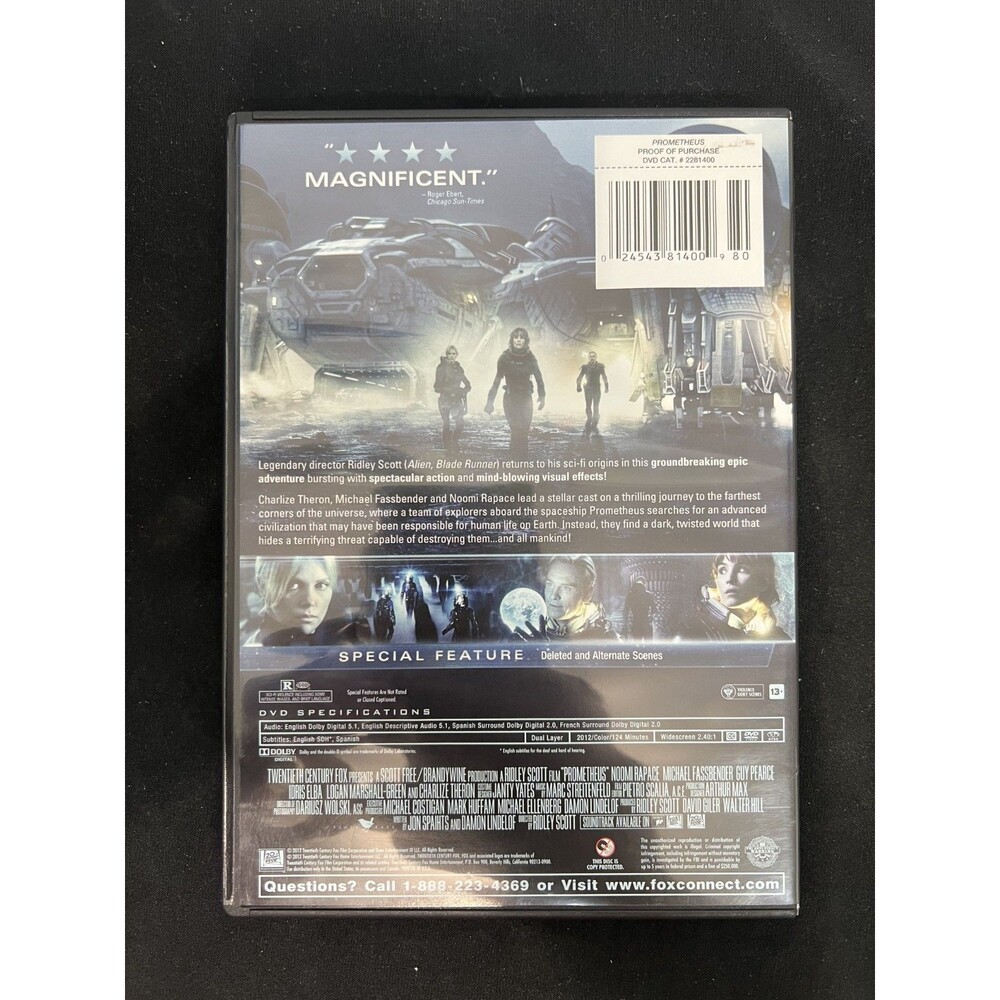 Prometheus (DVD, 2012, Ridley Scott) – Good Condition – Tested & Working - Picture 2 of 4
